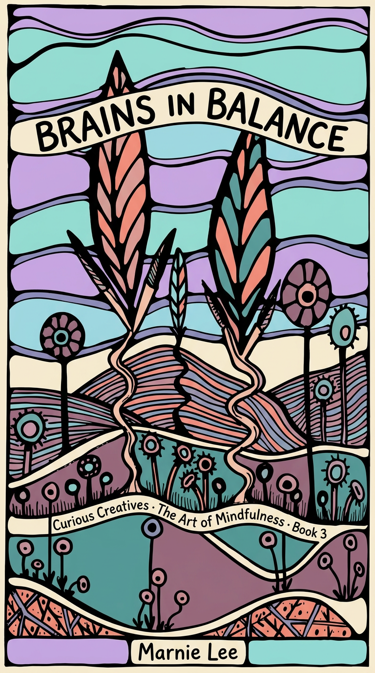 Brains in Balance — mindfulness colouring book cover from The Art of Mindfulness by Marnie Lee
